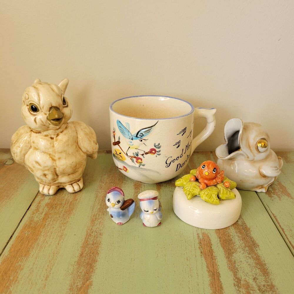 Vintage Bird & Chick Cottagecore Figurine Lot